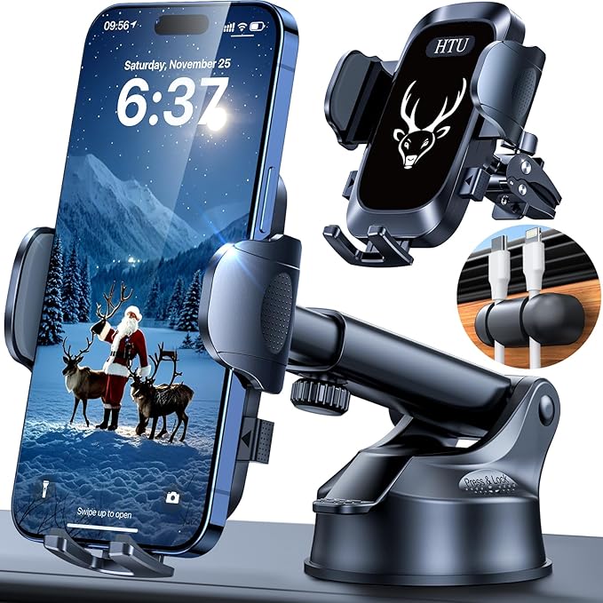 【98+LBS Strongest Suction & Military-Grade】Ultimate Car Phone Mount【Patent & Safety Certs】 Cell Phone Holder Truck Stand for Dashboard Windshield Vent for iPhone 17 Pro Max 16 Samsung (Graphite Black)
