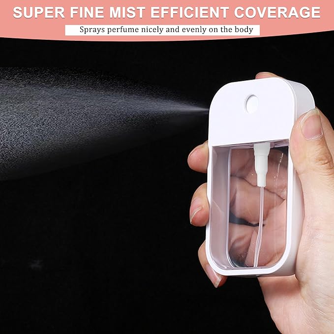 Refillable Hand Sanitizer Spray Bottle - 1oz / 30ml Leakproof Empty Spray Bottle with Silicone Case, Funnel & Clip,Portable Mini Travel Sanitizer Holder for Purse, Pocket, Gym Bag