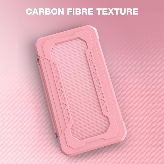 HEIYING Switch Game Case for Nintendo Switch 2/Lite/OLED, Pink Memory Games Holder with 24 Game Card Slots and 24 Micro SD Cards Slots