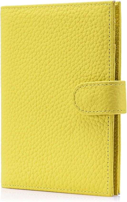 Karmiir RFID Passport Holder Travel Wallet for Women, Leather Passport Cover Wallet with Card Holders SIM Slots,Zippered Coins Pocket and Cash Slot Slim Compact Travel Wallet (Lemon Yellow)