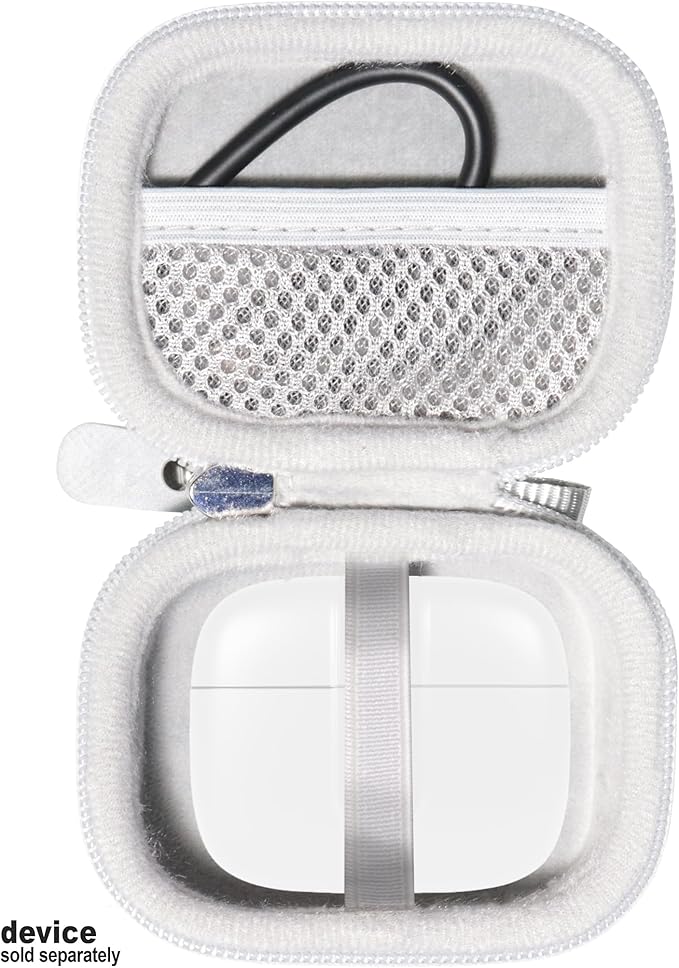 Case for TAGRY X08 Bluetooth Headphones True Wireless Earbuds 60H, mesh Pocket for Charge Cable (White)