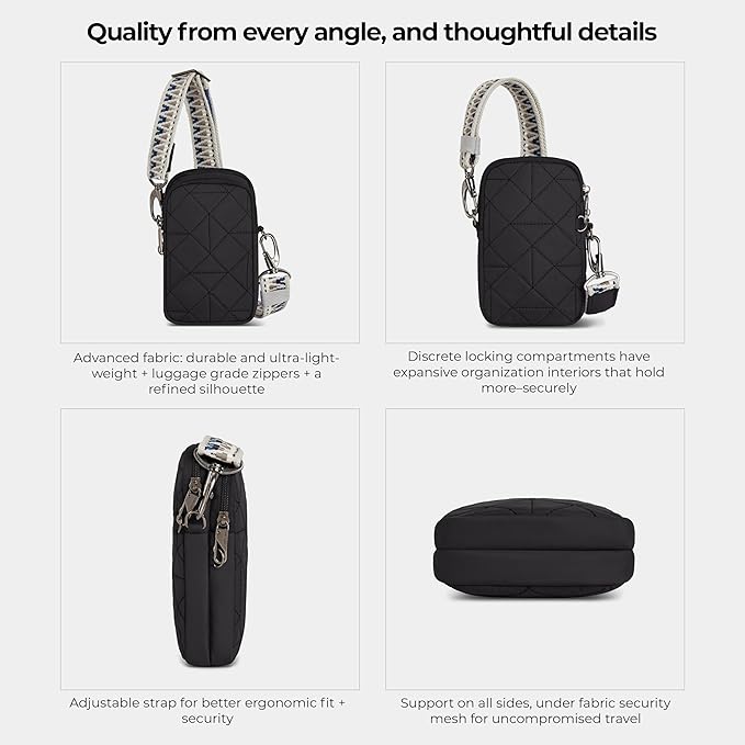 Travelon Anti-Theft Boho 2 Compartment Phone Crossbody