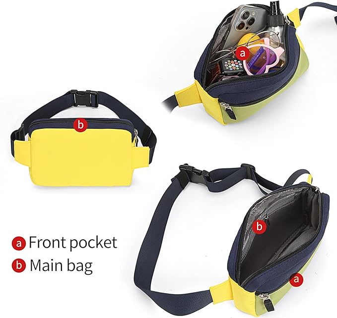 Fanny Pack Birthday Graduation Gifts for 7 8 9 10 11 12 13 Year Old Teen Girls Her Kids, Preppy Cute Trendy Stuff Colorblock Crossbody Bag Adjustable Belt Bags for Travel Essentials