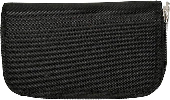 Memory Card Carrying Case - Suitable for Micro SD, Mini SD and 4X CF, Card Holder Bag Wallet for Media Storage Organization (Black)