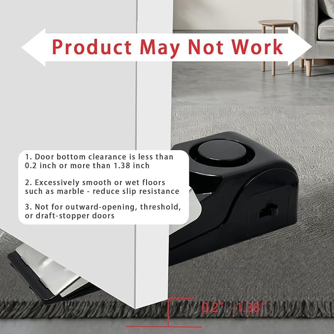 Portable Door Lock & Door Stop Alarm Set, Dual Protection Home Security Door Kit, Travel Hotel Lock Devices Pocket Self Defensey Tools for Traveling Hotel Home Apartment,Red
