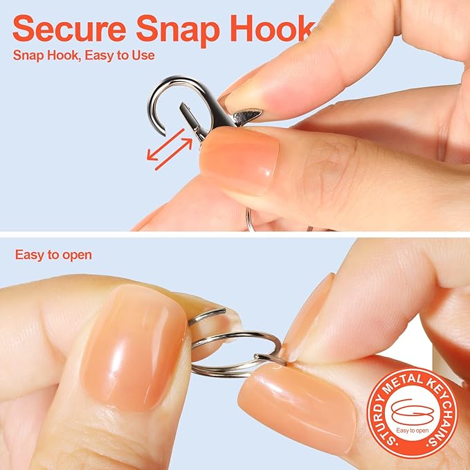 LEOBRO 480PCS Lobster Claw Clasps and Key Rings, Keychain Making Kit - 240PCS Keychain Clips and 240PCS Key Chain Ring, Split Rings, for Key Chains, Crafts, Lanyard, Key, Jewelry Making
