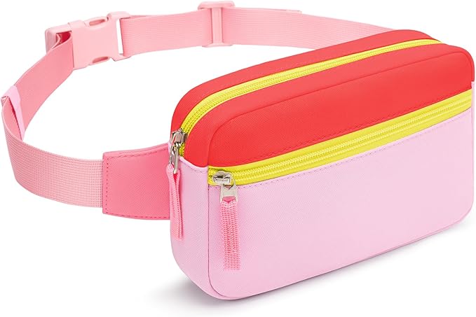 Fanny Pack Birthday Graduation Gifts for 7 8 9 10 11 12 13 Year Old Teen Girls Her Kids, Preppy Cute Trendy Stuff Colorblock Crossbody Bag Adjustable Belt Bags for Travel Essentials