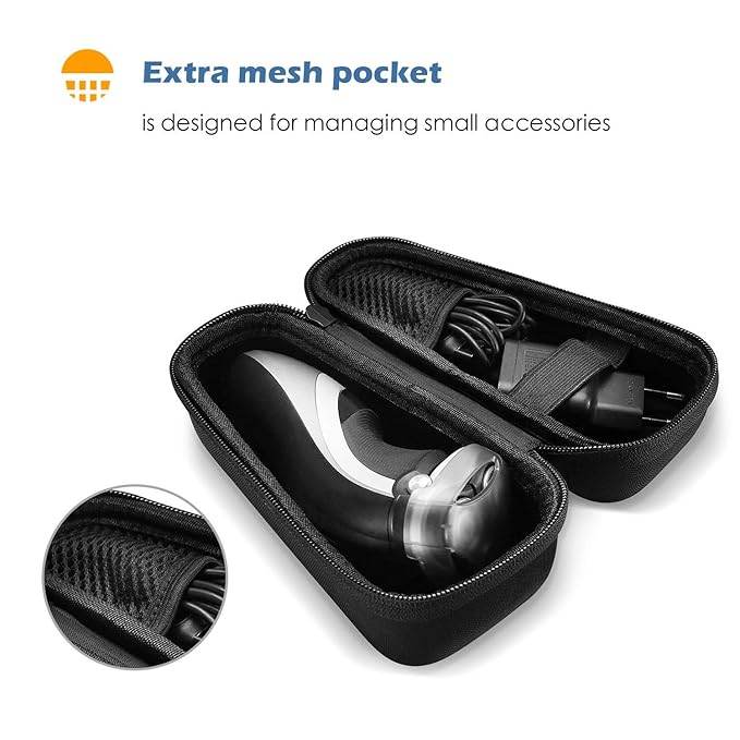 ProCase Carrying Case for Norelco Electric Shaver, Travel Carry Protective Bag for Norelco Men's Trimmer and Shaver 4500 3100 6400 9700 1150x 8900 1100, Father’s Day Choice -Black