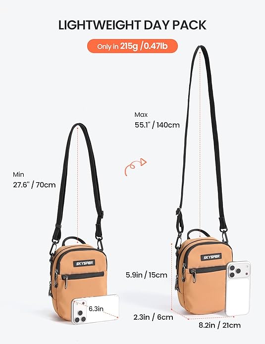 SKYSPER Small Anti Theft Crossbody Sling Bag RFID Cross Body Bag Travel Shoulder Daypack
