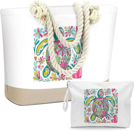 BELLOWDEER Beach Bags for Women, Wet Bag Cosmetic Bag for Beach Toiletries, Summer Travel Essentials, Gifts for Women
