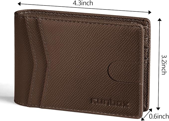 RUNBOX Wallet for Men -Slim Rfid Leather Mens Bifold Novelty Wallets 2 ID Window With Gift Box Men's Accessories | Slim