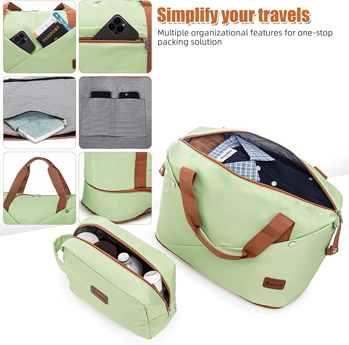 Luggage Sets 5 Piece Suitcases with Wheels,ABS Hard Case Suitcases with Spinner Wheels,Durable Travel Luggage(LightGreen, 5 Piece Set(20"/24"/28"))
