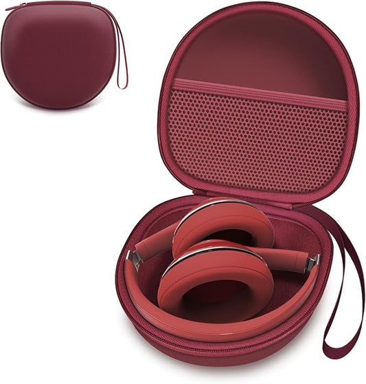 Headphone Case Compatible with BERIBES/TOZO/KVIDIO/Beats/Soundcore Anker/JBL Noise Cancelling Over-Ear Headphones, Wine Red