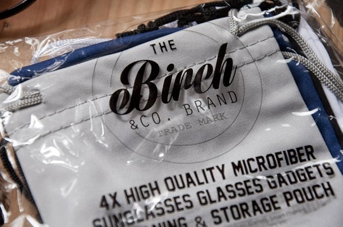 THE BIRCH & CO. BRAND 4X Microfiber Sunglasses Glasses Gadgets Cleaning & Storage Pouch