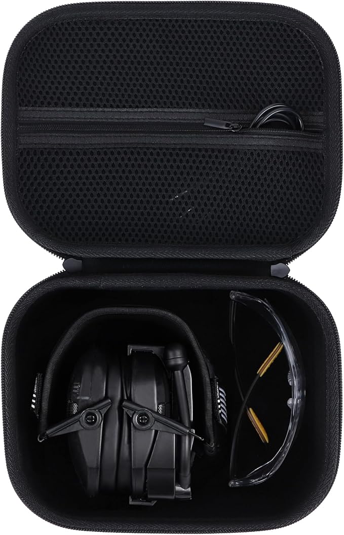 Lebakort Storage Case Compatible with Walker's Razor Slim Electronic Earmuff Walker's Walkie Talkie/PROHEAR 066 030 / Howard Leight Honeywell Impact Sport Electronic Muffs(Case Only)