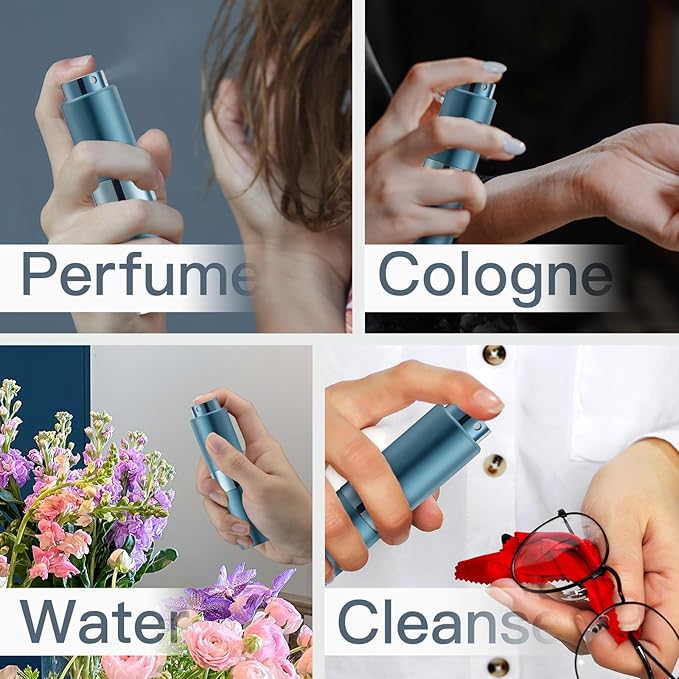 Cologne Travel Bottle 20ml - Large Size Perfume Atomizer Refillable for Men - Pocket Empty Fragrance Sprayer for Refill - 0.67oz Portable Twist Spray Sample Container for Purse Blue 2PCS