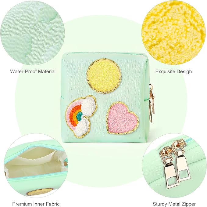 airogym Period Bag for Women, Sanitary Napkin Storage Bag, PU Leather Sanitary Pad Bags for Panty Liners, Tampons, Menstrual Cup Pouches, Sanitary Pads Organizer with Zipper
