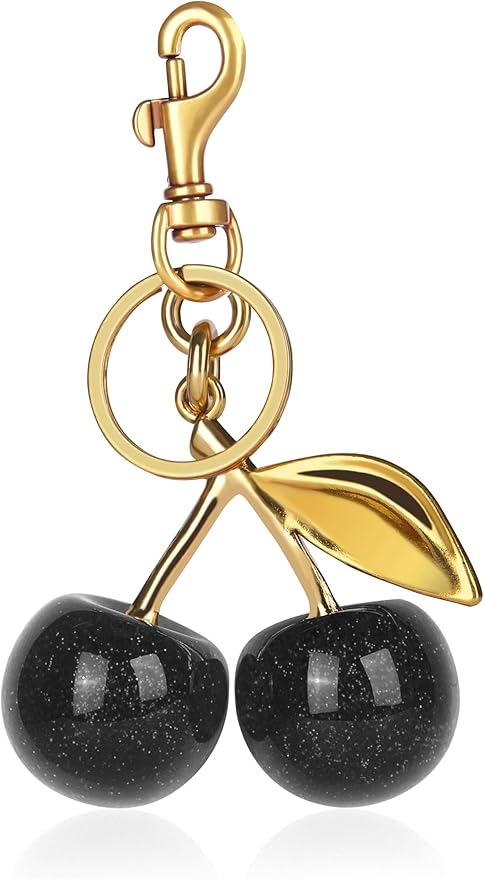 OVRUNS Cherry Bag Charm Cute Cherry Accessories Sparkling Purse Charms for Women