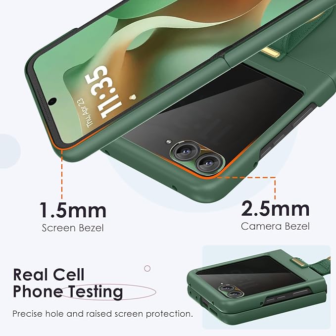 Maxdara for Motorola Razr 2026/2025/2024 Case with Ring [Not Fit Ultra or Plus], Moto Razr 2025/2024 Case with Built-in Privacy Screen Protector Slim Thin Cover, Green (Privacy Screen)