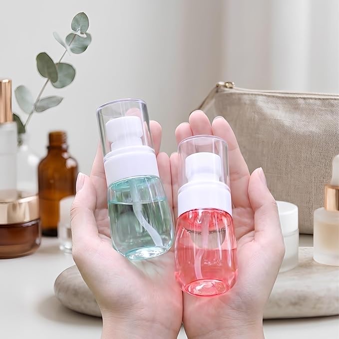 60 Pack 1oz (30ml) Travel Spray Bottles, TSA Approved Leakproof Fine Mist PETG Plastic Sprayer, Mini Refillable Empty Small Bottles Bulk for Skincare, Perfume, Essential Oils & Cleaning