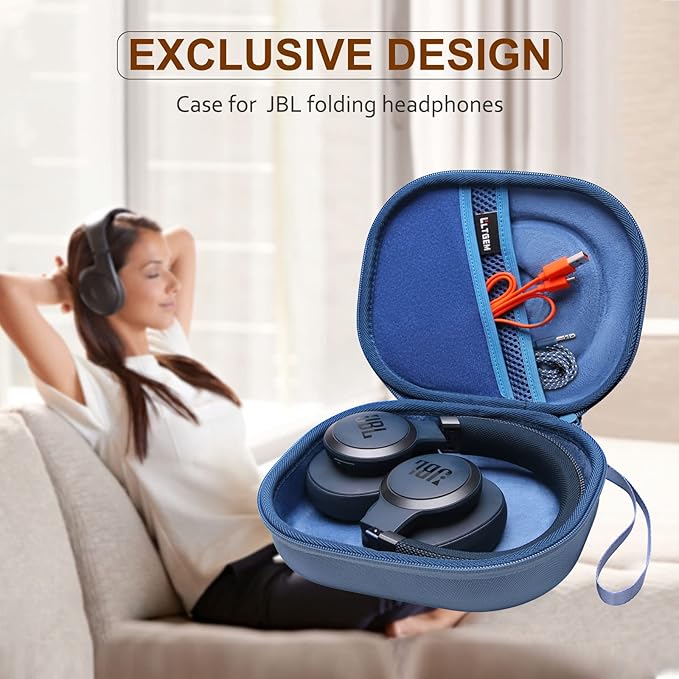 LTGEM Case Compatible with JBL Tune 770NC / 510BT / 720BT / 520BT / 520C / 670NC, for JBL Live 770NC / 670NC / 680NC / 780NC Headphones, Blue