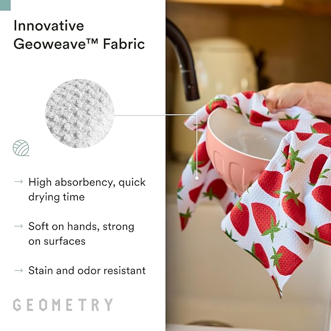GEOMETRY Spring Kitchen Towels - Quick Dry Microfiber Cloth Spring & Summer Dish Towels for Kitchen Drying - Premium Quick Dry Towel - Sandy, 18" x 30" - 1-Pack