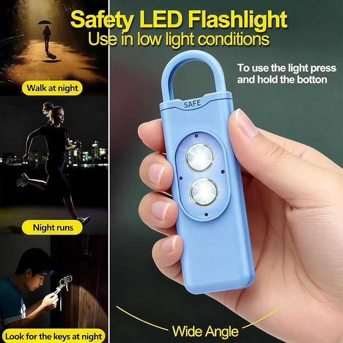 Halo-Siren Alarm, HaloSiren Personal Safety Alarm - Travel Safe Alarm with 130db Loud and LED Strobe Light, Safety Keychain Compatible with Bags, Keys, Backpacks (Green)