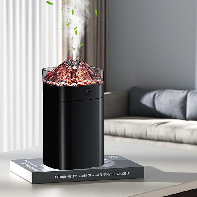 Portable Small Humidifier, 400ml Cool Mist Humidifiers for Bedroom, USB Powered Desktop Humidifier with Light for Car, Office, Travel, Plants, Auto Shut-Off, 2 Mist Modes, Super Quiet, Black