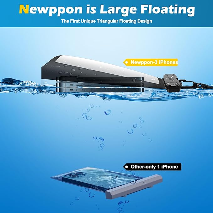 4 Pack Floating Waterproof Phone Pouch - Float Clear Cell Holder Protector with Lanyard - Universal Large Floatable Water Proof Dry Bag Case for iPhone 17 Pro Max Samsung Galaxy - Beach Swimming Pool