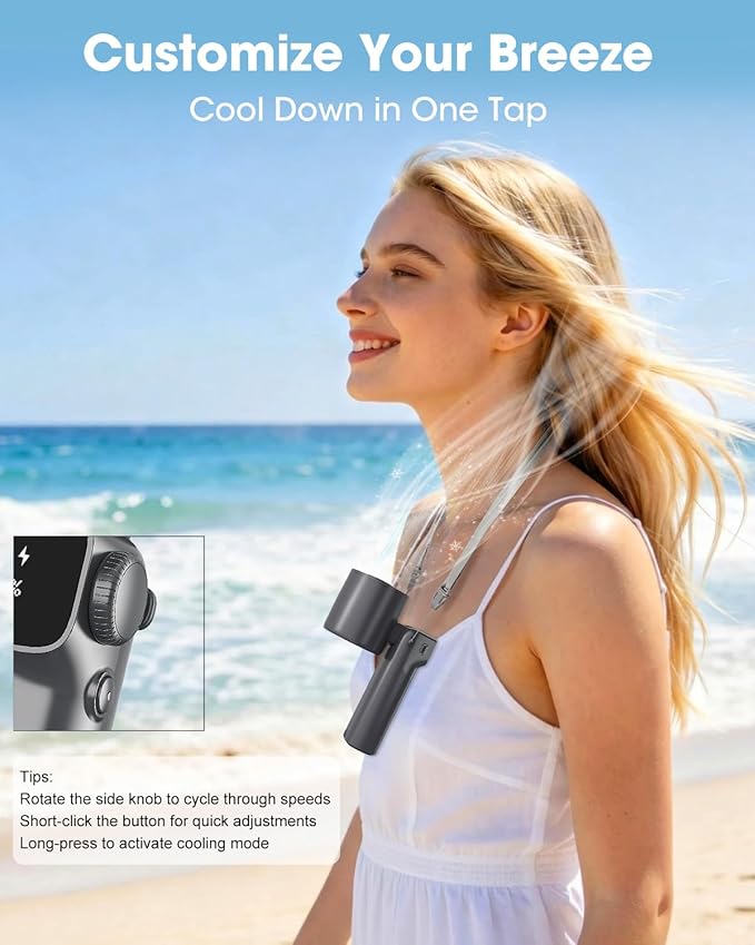 Ouddy Mode Portable Turbo Fan with Ice Cooler, Rechargeable Personal Handheld Fan, 100-Speed Up to 13Hrs Blowing Cold Air Hand Held Portable Pocket Fans