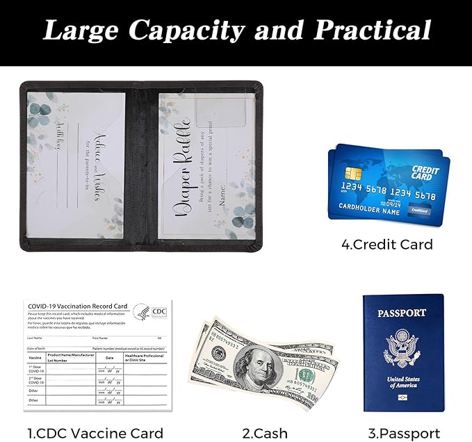 2pcs Passport Case, Passport Cover Holder for Travel, Waterproof PU Leather Ultra Slim Protector Lightweight Wallet Case Travel Essentials with Card Cover Slot Card Holders for Men & Women