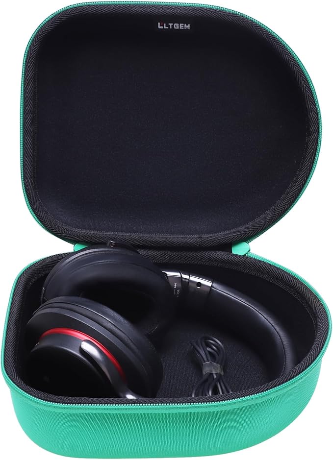 Headphone Headset Case Compatible with Audio-Technica ATH-M20x/JBL/Raycon/Soundcore Anker/Sony/Beats/JLab/TOZO/Logitech/BERIBES/KVIDIO Headphones, Large Headphone Case Hard Shell(Green)