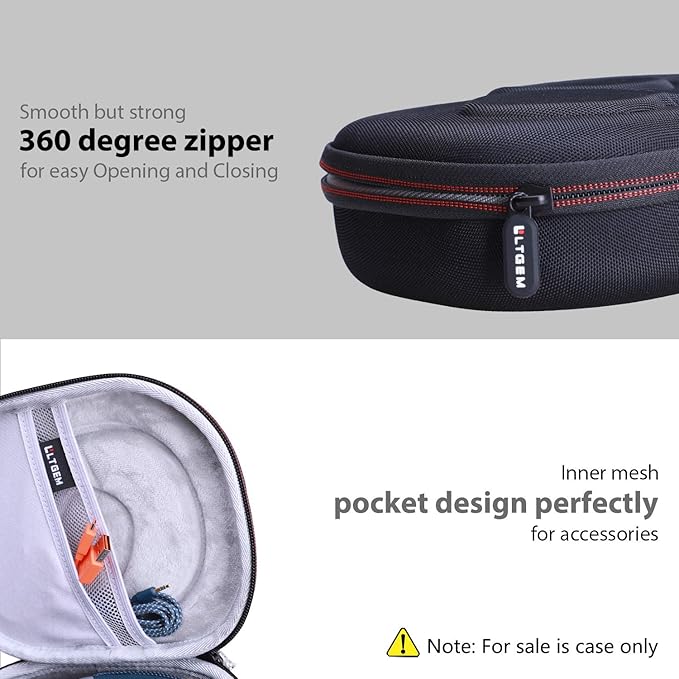 LTGEM Case Compatible with JBL Tune 770NC / 510BT / 720BT / 520BT / 520C / 670NC, for JBL Live 770NC / 670NC / 680NC / 780NC Headphones, Black+Gray