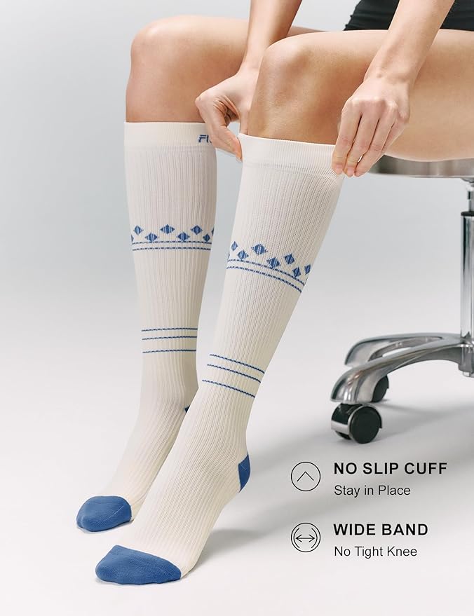 FITRELL 3 Pairs Compression Socks for Women and Men 20-30mmHg-Circulation Support Socks