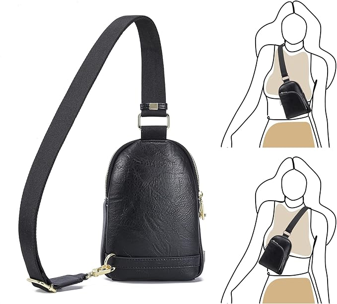 INICAT RFID Blocking Sling Bag, Anti Theft Crossbody Bag for Women Compact Travel Purses Leather