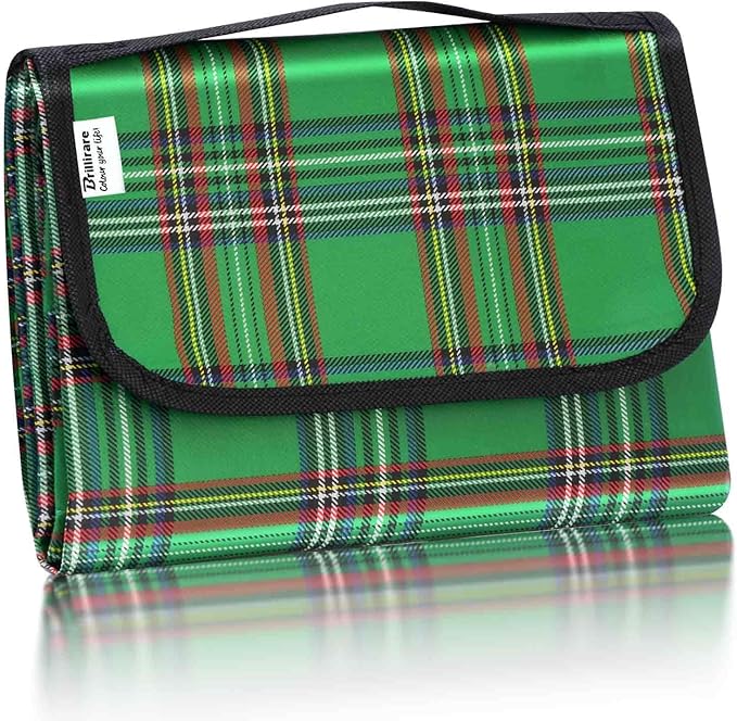 Beach Picnic Blanket, Sandproof Waterproof Camping Blankets Large, Outdoor Sandfree Foldable Mat 55x40in, Oversized Packable Family Mats for Hiking, Camping, Park, Travel, Grass Concert-Green