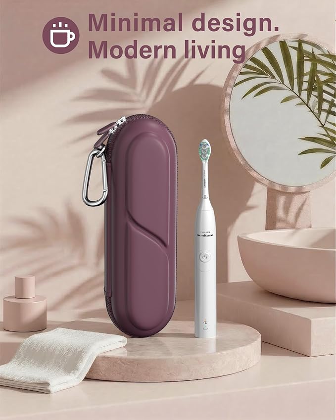 ProCase Toothbrush Travel Case for Oral-B/Oral-B Pro 1000 1500 5000 7000 7500 6000 9600/Philips Sonicare 4100 5100 1100 6100 5300 Oral-B iO Electric Toothbrush Portable Hard Container -Plum