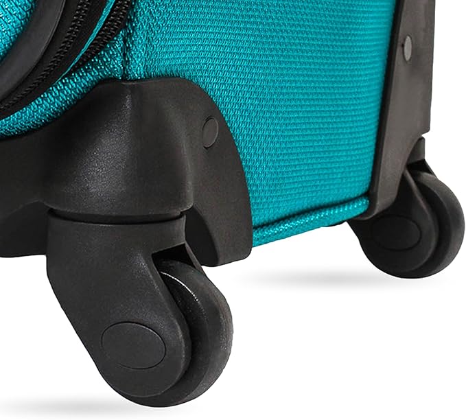SWISSGEAR Sion Softside Expandable Spinner Luggage Durable Lightweight Travel Suitcase, Teal, Checked-Large