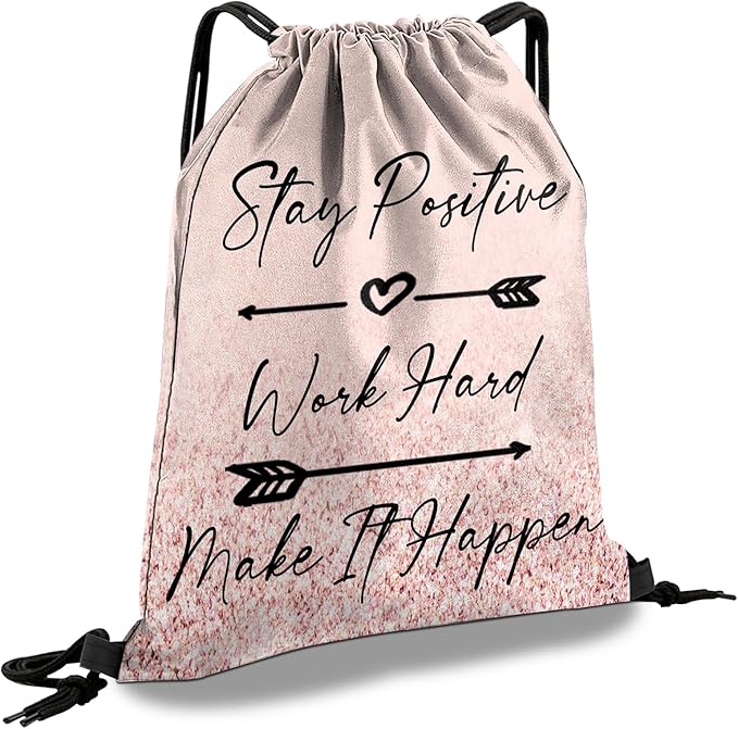 Drawstring Backpack Draw String Sports Bags for Gym Travel Beach Waterproof Cute Sackpack Men Women Aesthetic (13"×17")-Glitter