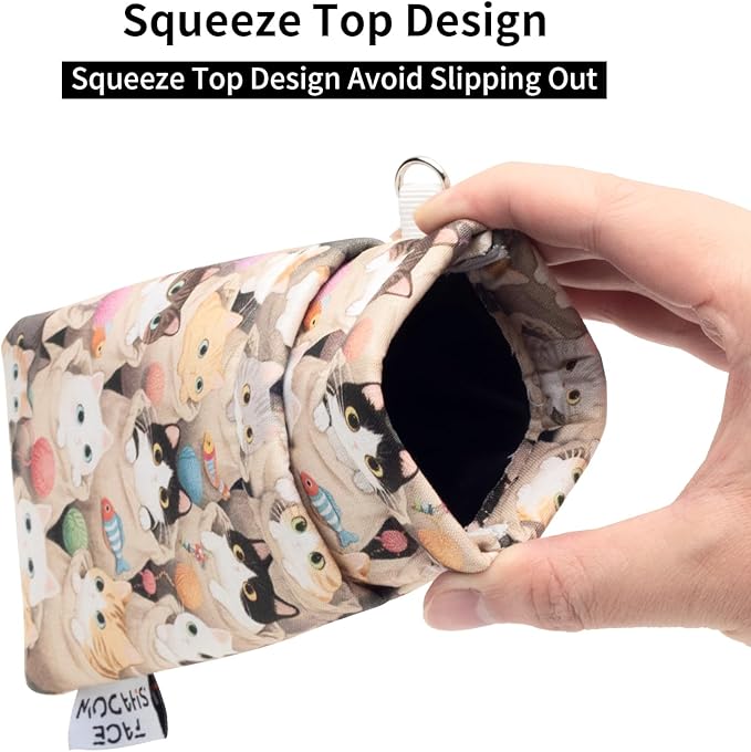Face Shadow Double Glasses Case Soft Eyeglass Case For Women Men Squeeze Top Sunglasses Case With Cleaning Cloth