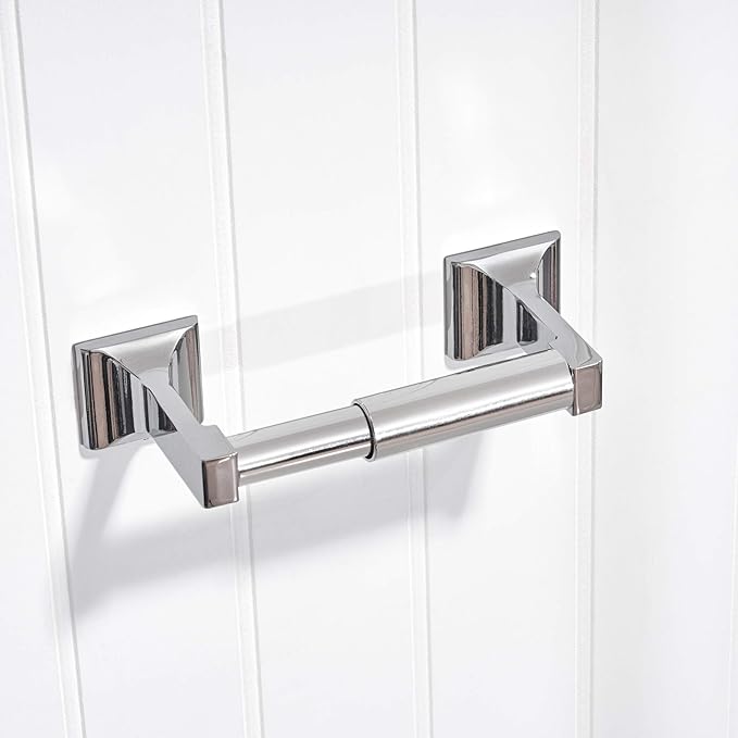 Universal Plastic Spring Loaded Toilet Paper Roll Holder Replacement, Chrome (1, Chrome)