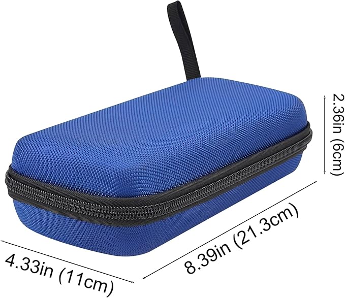 Universal Portable Hard EVA Carrying Case for Power Bank External Hard Drive Cell Phone USB Charging Cable Cord, Shockproof Protective Electronic Organizer Zipper Enclosure -Blue