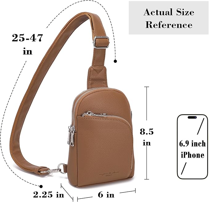 INICAT RFID Blocking Sling Bag, Anti Theft Crossbody Bag for Women Compact Travel Purses Leather