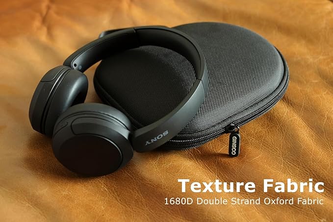 Ginsco Case Compatible with JBL Tune 510BT Bluetooth Headphones, with JBL Tune 520BT/670NC Live 460NC, with Sony WH-CH520/510, Portable Travel Carrying Headphone Case for On Ear Headphones (Black) | Bluetooth Headphones