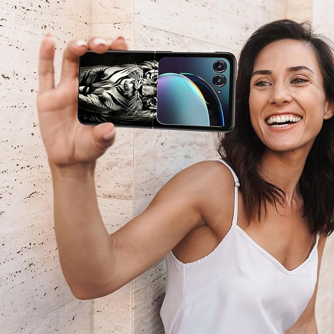 for Motorola Razr Plus 2025 Case,for Razor Plus 2025 Phone Case Cute Slim Hard PC Ultra-Thin Anti-Scratches Shockproof Protective Cover,Cool Black Tiger