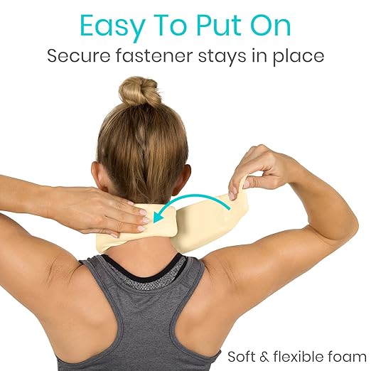 Vive Cervical Collar Neck Brace for Neck Pain and Support for Women & Men - Soft Foam Brace for Pain Relief - Comfortable Corrector Wrap for Posture, Sleeping, Radiculopathy, & Spine (Beige, 3 inch)