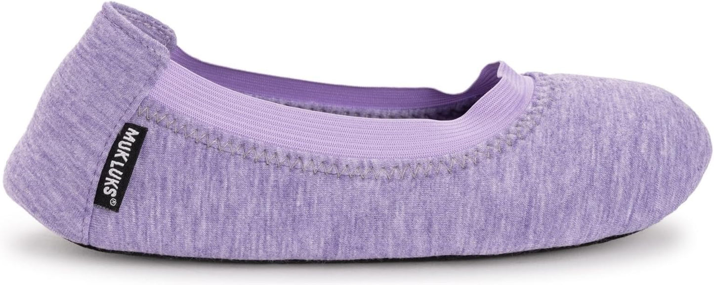 Muk Luks Women's 2 Pair Travel Ballerina Slipper Set