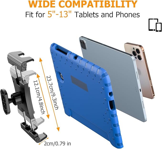 OHLPRO Tablet Wall Mount Holder, 360° Rotating iPad Wall Mount Holder with Drill Screw Base,Compatible with 4.7"-12.9" Devices Including iPad Pro, Mini, Air, Samsung, Kindle, Galaxy Tab