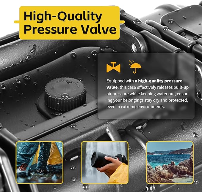 MaxWorks 51016 Waterproof Hard Case IP67 – Protective Foam Interior, Fits 12.1" x 9.2" x 5.2" Items – Rugged Storage for Camera, Tools, Valuables – 13.6" x 11.5" x 5.7" Exterior, Black