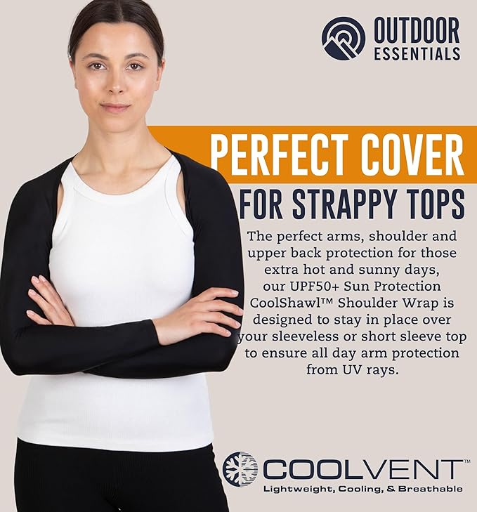 OutdoorEssentials Arm Sleeves for Women - Golf UV Shawl with Sleeves - Workout Shrug Bolero - Arm Tights for Sun Protection